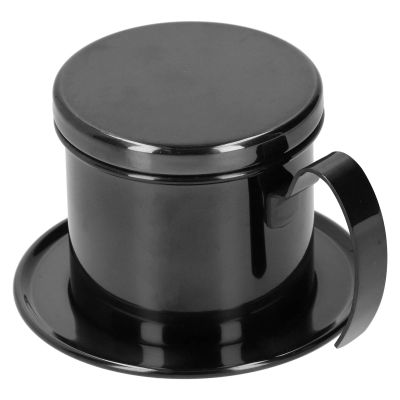 Zerodis Coffee Maker Pot, Stainless Steel Vietnamese Coffee Filter Maker Infuser Detachable Oxidation Single Cup Coffee Drip Brewer For Coffee Milk Tea Shop(black)