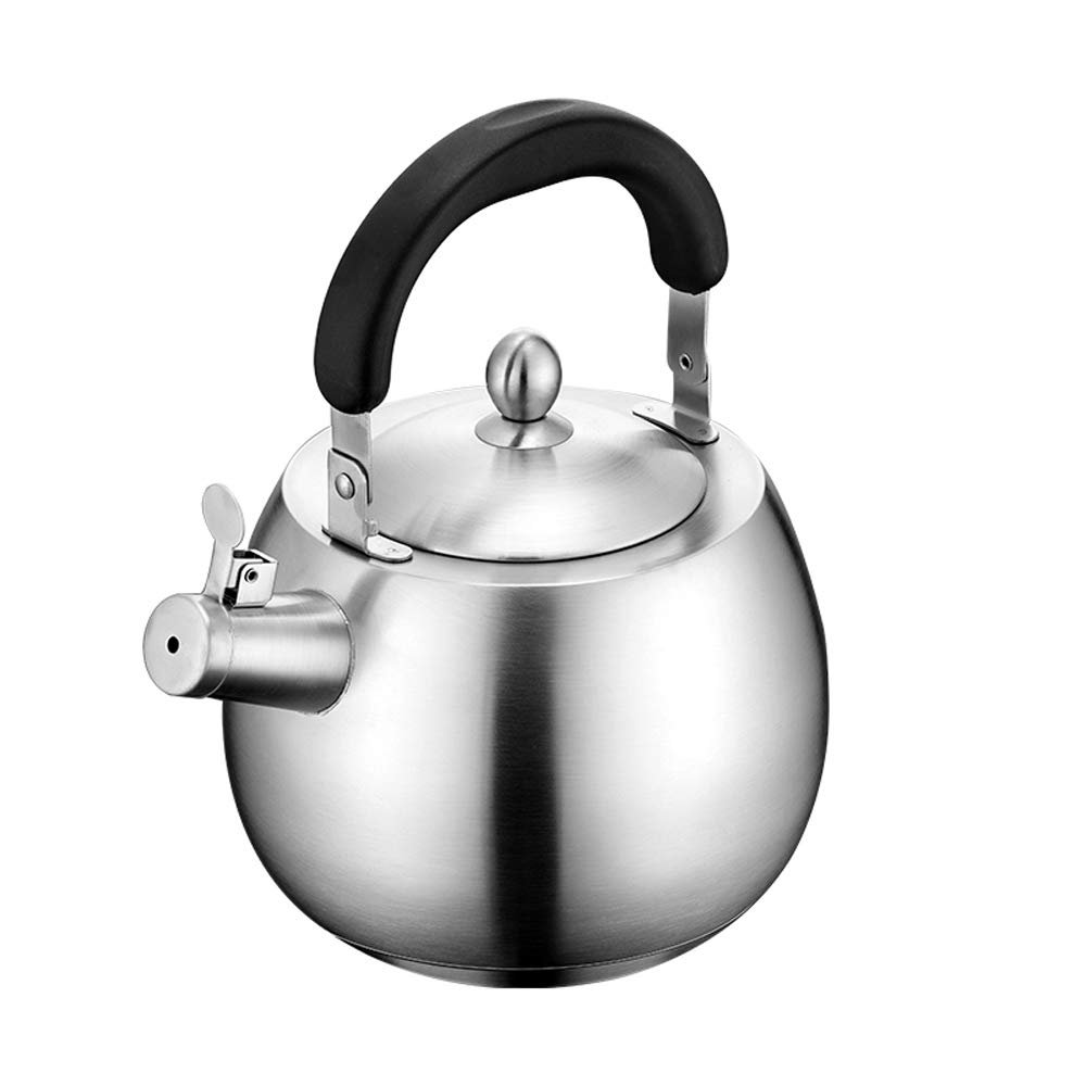 Heavy Duty Tea Kettle Stovetop Whistling Teakettle Teapot,seamless bottom, Stainless Steel 304, Brushed finish (4L)