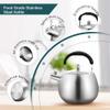 Heavy Duty Tea Kettle Stovetop Whistling Teakettle Teapot,seamless bottom, Stainless Steel 304, Brushed finish (4L) view 2