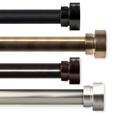 175.5" Cocoa Brown Contemporary Double Window Curtain Rod