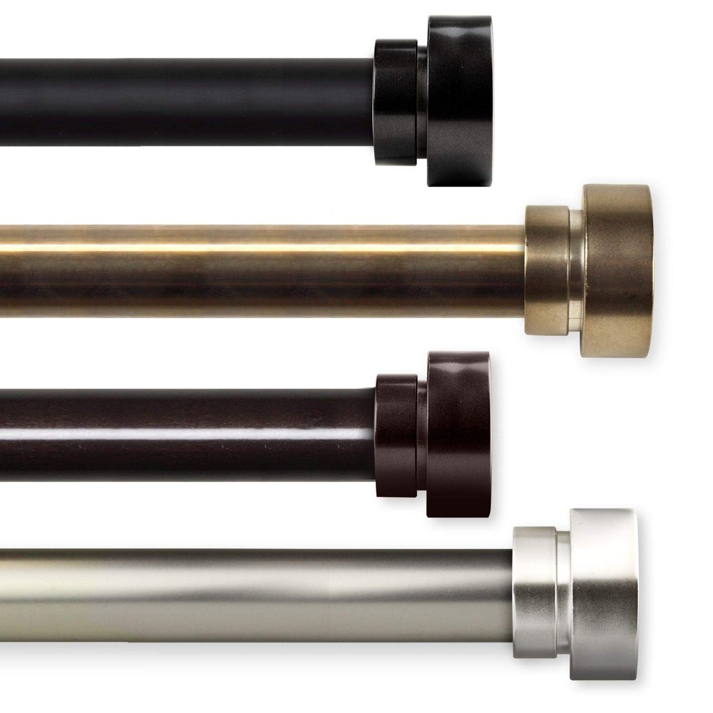 175.5" Cocoa Brown Contemporary Double Window Curtain Rod