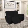 Easy-Going 100% Dual Waterproof Recliner Loveseat Cover, 6-Pieces Stretch Relining Sofa Cover with Pocket, Jacquard 2 Seat Sofa Slipcover Leakproof Washable (Loveseat, Black) view 2