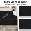 Easy-Going 100% Dual Waterproof Recliner Loveseat Cover, 6-Pieces Stretch Relining Sofa Cover with Pocket, Jacquard 2 Seat Sofa Slipcover Leakproof Washable (Loveseat, Black) view 3