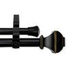125" Jet Black Solid Contemporary Double Curtain Rod view 1