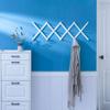 SKOLOO Hat Rack for Wall with 14 Hooks, Solid Wooden, Modern, Expandable Coat Rack Wall Mount for Coats, Hats, Bags, Baseball Caps, White view 2