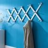 SKOLOO Hat Rack for Wall with 14 Hooks, Solid Wooden, Modern, Expandable Coat Rack Wall Mount for Coats, Hats, Bags, Baseball Caps, White view 3