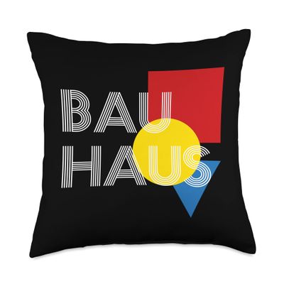 100th Anniversary of bauhausART Design School The bauhausART Design School 1919-1933 Throw Pillow, 18x18, Multicolor