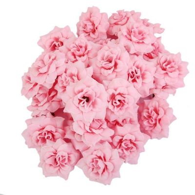 100Pcs Artificial Fake Rose Silk Flower Head Wedding Party Garden Home Decor-Pink