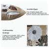 Couch Pillow Cover Throw Pillowcase Decorative European Floral Appliqud Embroidery Cotton Satin 18X18" 1PC French County Black/White/Brown Blooming Flower Fall Farm House Festive Decor Garden Florist view 2
