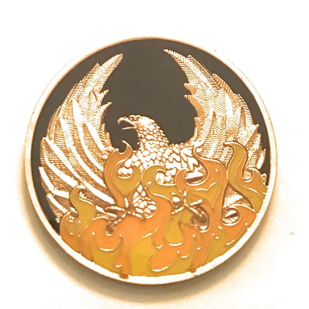 20 Year NA Black Phoenix Rising from The Ashes Medallion-Chip, Coin, Token