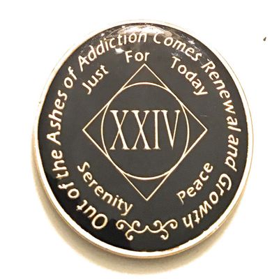 24 Year NA Black & Gold Medallion -Chip, Coin, Token