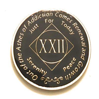 22 Year NA Black & Gold Medallion -Chip, Coin, Token