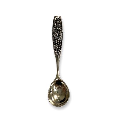 Victorian Style Flower Salt Spoon 925 Sterling Sliver