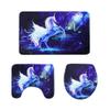 Bath Rugs Bathroom Accessory Sets Lion Tiger Wolf Printing Shower Curtain mat Four Sets of Bathroom Toilet Anti-Skid Absorbent Carpet Foreign Trade Four-Piece (Unicorn) view 1