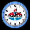 19" Standard Oil Sign New Logo Double Neon Clock, Two Neon Tubes, Blue Outside Tube view 1