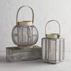 47th & Main Coastal Decorative Lantern Candle Holder, 9.5" Tall, Wood/Wire view 2