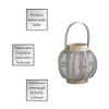 47th & Main Coastal Decorative Lantern Candle Holder, 9.5" Tall, Wood/Wire view 4