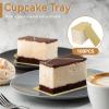 100Pcs Cake Boards, Gold Rectangular Mousse Cake Cardboard Plate Cupcake Dessert Displays Tray for Wedding Birthday(L) view 3