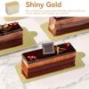 100Pcs Cake Boards, Gold Rectangular Mousse Cake Cardboard Plate Cupcake Dessert Displays Tray for Wedding Birthday(L) view 4