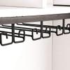 Adjustable Hanging Stemware Rack Under Cabinet, No Drilling, Plug-in Wine Glass Rack for Cupboards, 2/3/4/5 Rows, for Home Bar, Kitchen (Black, Bronze) view 3