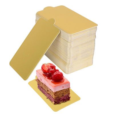 Rectangular Cake Boards, 100 Gold Cupcakes Stand Cake Dessert Displays Tray for Wedding Birthday (S)