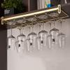 ACXZ Adjustable Hanging Wine Glass Holder Under Cabinet or Shelf, Plug-in Stemware Rack, 2345 Rows, No Drilling, Golden, 5522.5cm5 Slots, Bronze view 1