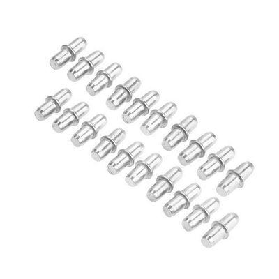 20Pcs Metal Cabinet Wardrobe Shelf Support Pins Studs Pegs Bookcases Shelving Storage Bathroom Shower Glass Bracket 5x15mm/19mm