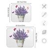 Absorbent Dish Drying Mat for Kitchen Counter - Purple Potted Lavender Microfiber Drying Pad, Reversible Drainer Mats for Countertop, Large 18 x 24 inch view 3