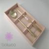 BALWOO [1 Set] [Made in Korea] Korean Sticky Rice Spoon Chopsticks Set Gold Titanium Plating 304 Stainless Steel Tableware Cutlery Set Mukbang Chopsticks (Korean Apricot Blossom TITANIUM, 1 Set) view 2