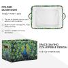 STAYTOP Large Storage Basket Peacock Painting Collapsible Toy Storage Bins Waterproof Laundry Basket with Handle,Used for Home Closets, Offices, Bedrooms 1PCS view 2