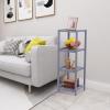 Amebee 4-Tier Bamboo Multifunctional Storage Rack, Narrow Shelving Unit for Wood Corner Rack Bathroom Shelf, Kitchen, Living Room, Bedroom, Hallway (4 Tiers Gray) view 2