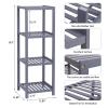 Amebee 4-Tier Bamboo Multifunctional Storage Rack, Narrow Shelving Unit for Wood Corner Rack Bathroom Shelf, Kitchen, Living Room, Bedroom, Hallway (4 Tiers Gray) view 3