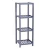 Amebee 4-Tier Bamboo Multifunctional Storage Rack, Narrow Shelving Unit for Wood Corner Rack Bathroom Shelf, Kitchen, Living Room, Bedroom, Hallway (4 Tiers Gray) view 4