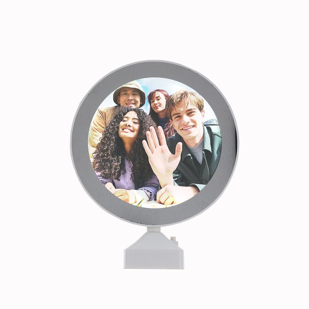 FAVOMOTO Digital Photo Frame, 3 in 1 LED Vanity Mirror Photo Album LED Photo Frame Electronic Picture Frame Mirror for Mother's Day present Couple Anniversary