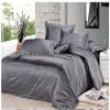 7PCS Premium Satin Duvet Cover Set-1Duvet Cover,1Fitted Sheet 14'',1Flat Sheet,2Pillowshams,2Pillowcases 600 TC Soft Satin Bedding Set Solid Colors Pattern Twin/Dark Gray Duvet Cover Set view 1