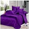 7PCS Premium Satin Duvet Cover Set-1Duvet Cover,1Fitted Sheet 15'',1Flat Sheet,2Pillowshams,2Pillowcases 600 TC Soft Satin Bedding Set Solid Colors Pattern Queen/Purple Duvet Cover Set view 1