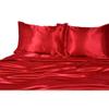 7PCS Premium Satin Duvet Cover Set-1Duvet Cover,1Fitted Sheet 15'',1Flat Sheet,2Pillowshams,2Pillowcases 600 TC Soft Satin Bedding Set Solid Colors Pattern Cal-King/Burgundy Duvet Cover Set view 2