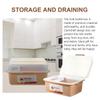 Hemoton Plastic Baby Bottle Drying Rack with Large Capacity, Khaki Tableware Organizer for Kitchen Storage and Draining, 14.96 X 11.41 X 8.66 Inches view 4