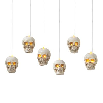 The Gerson Companies HALLOWN Hang Skull 6PCS