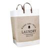 Cabilock 1pc Storage Basket Laundry Basket Dirty Clothes Container Linen Bag Laundry Bag Woven Rattan Clothing Decorative Storage Bins Laundry Pu Handle Khaki view 1