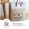 Cabilock 1pc Storage Basket Laundry Basket Dirty Clothes Container Linen Bag Laundry Bag Woven Rattan Clothing Decorative Storage Bins Laundry Pu Handle Khaki view 3