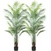 Artificial Areca Palm Plant 6Ft Fake Tropical Palm Tree, Perfect Faux Dypsis Lutescens Plants in Pot for Indoor Outdoor House Home Office Garden Modern Decoration Housewarming Gift,2Pcs view 1