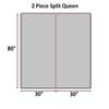 Extra DEEP Pocket- Split Mattress Protector for Adjustable or Split Beds, 100% Waterproof Terry Cotton - Fitted Sheet Style - 25" Extra DEEP Pocket [Split Queen (2 PC 30" X 80")] view 3