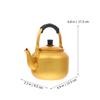 Cabilock Yellow Aluminum Rice Wine Kettle 6.88X4.92X3.34In Large Capacity Tea Pot with Hawk Mouth Spout and Non-Slip Handle for Home Restaurant Use view 3