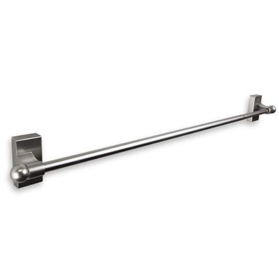 30" Silver Contemporary Magnetic Single Curtain Rod