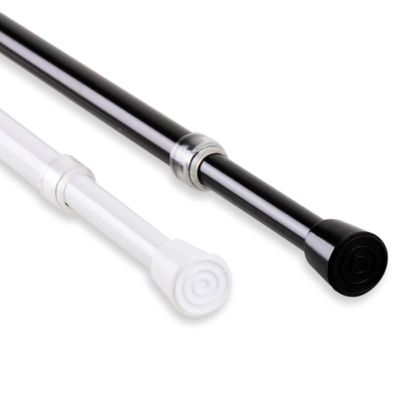 28" White Contemporary Round Spring Tension Curtain Rod