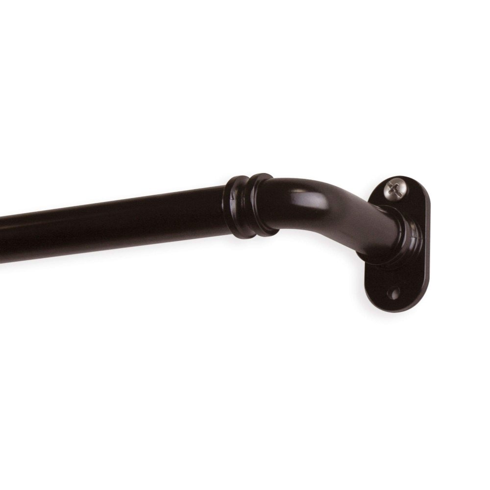 48" Cocoa Brown Contemporary Pipe Blackout Curtain Rod