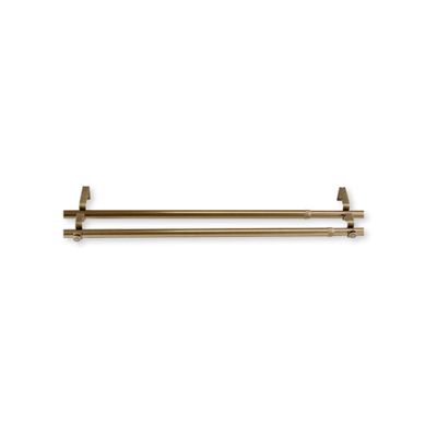 170" Gold Solid Contemporary Double Curtain Rod