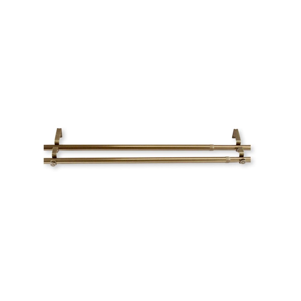 170" Gold Solid Contemporary Double Curtain Rod