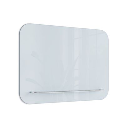 U Brands Magnetic Glass Dry-Erase Board with Floating Tray (24" W x 18" H)